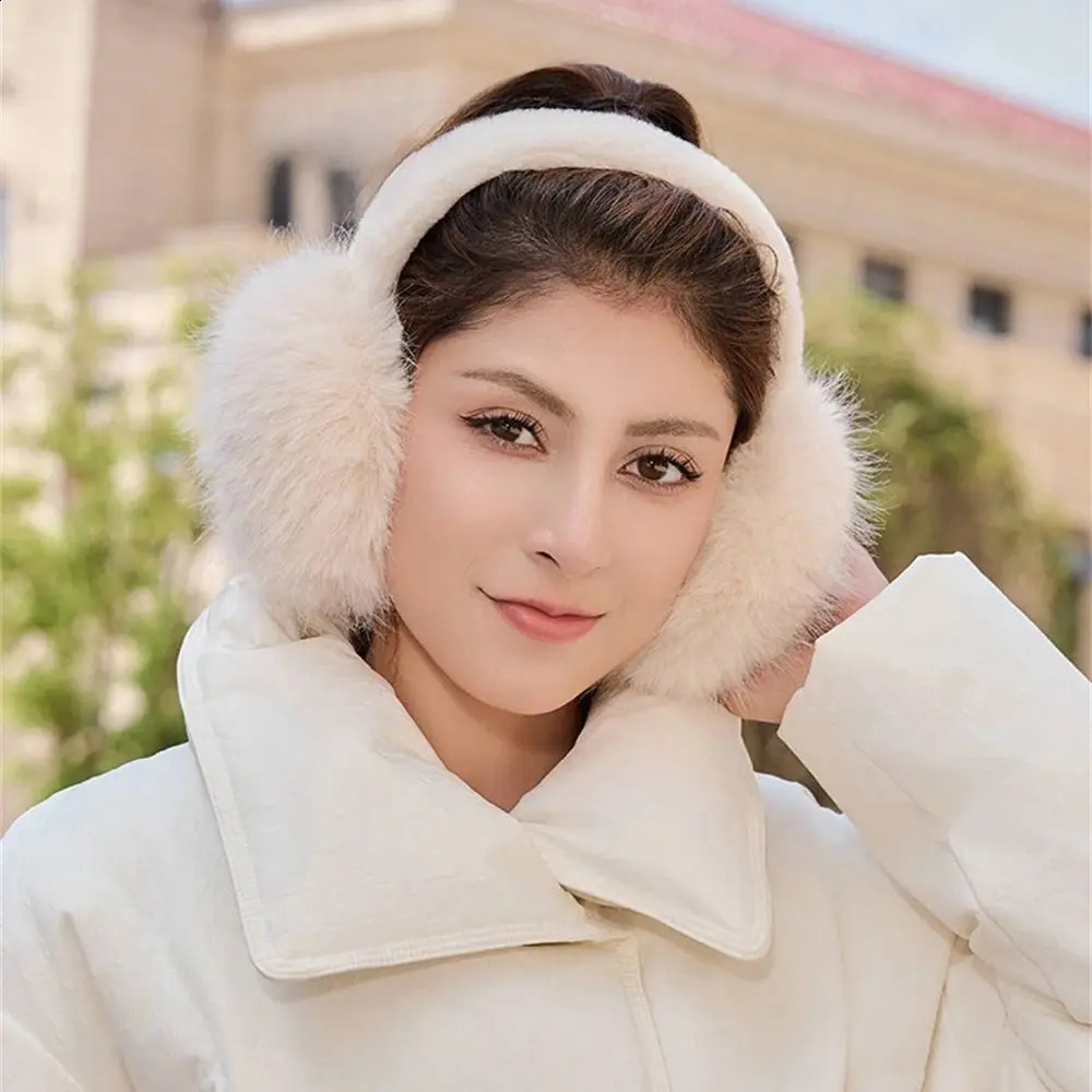 Cute Plush Headphones Style Earmuffs Women Winter Warm Soft Ear Covers Fluffy Outdoor Hair Band Solid Fur Fashion Unisex Earflap 251027