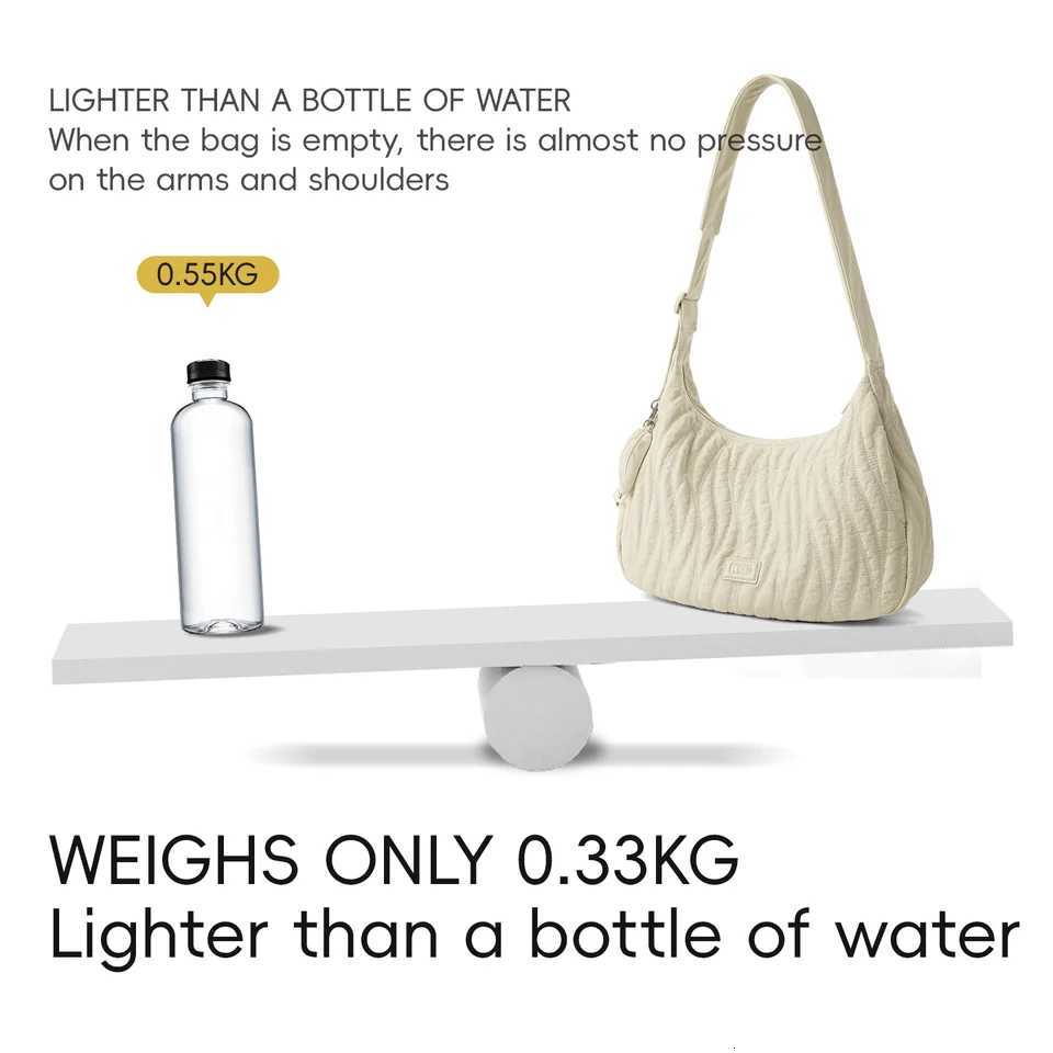 LEFF Womens Shoulder Bag Fashion Canvas Nylon Large Capacity Shoulder Bags Casual Commuting Cross Bag Solid Color Travel BagT251028