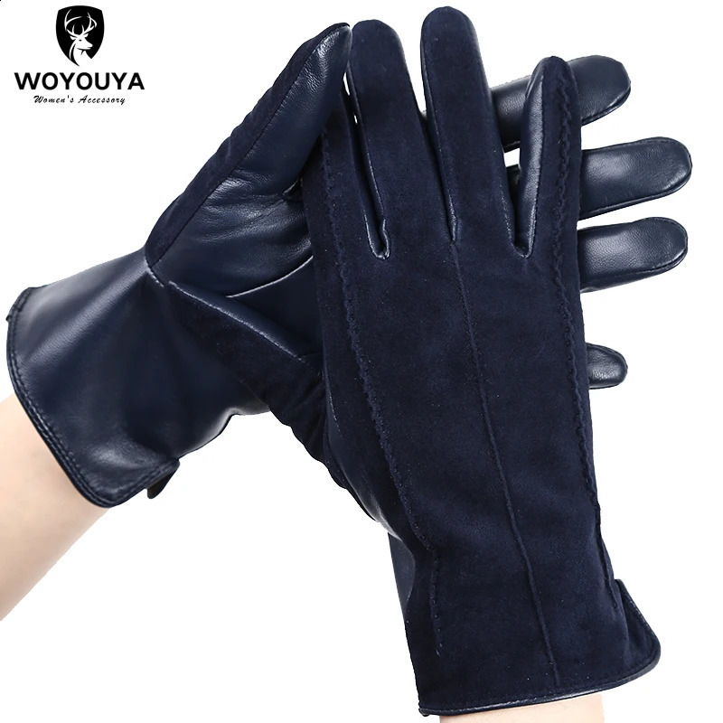 Colored Suede womens leather gloveswarm winter glovesHighend leather gloves womenwinter sheepskin womens gloves2007 251027