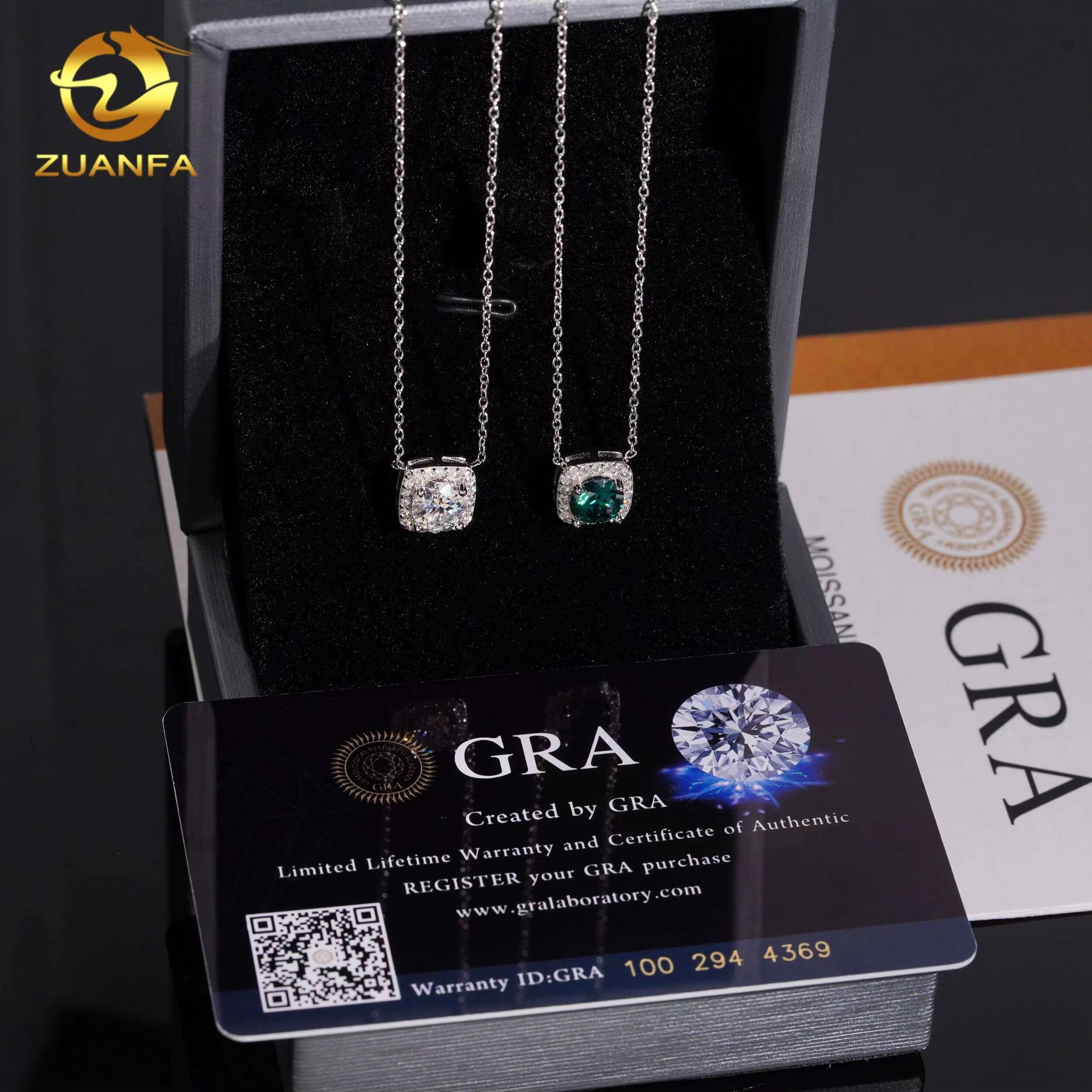 Moissanite Necklace Women 925 Silver Gold Plated Pass Diamond Test Moissanite Diamonds Cluster Charms Necklace Women Jewelry