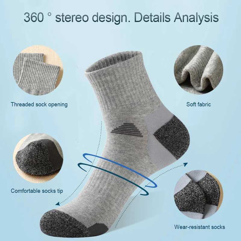 5 Pairs New Spring Mens Socks Knit Sports Sock Outdoor Fitness Breathable Quick Dry Wearresistant Running Sock Man J251028