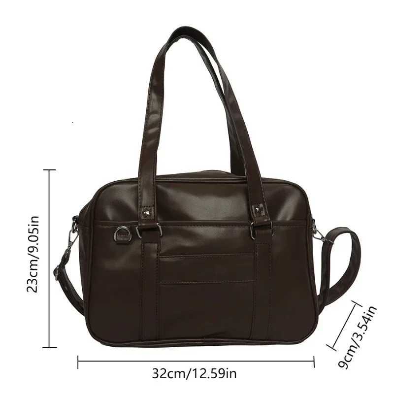 Japanese Preppy Style Shoulder Bag Women PU Leather JK Uniform Bag Girls Handbags Pure Color Crossbody Bags Itabag Tote BolsoW251028