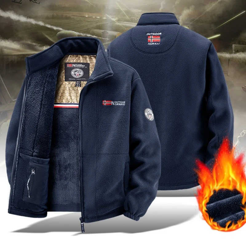 Winter Warm Fleece Jacket Men Climbing Thickened Heated Jackets Outdoor High Collar Windproof Ski Sweatshirt Coat Man Overcoat T251028