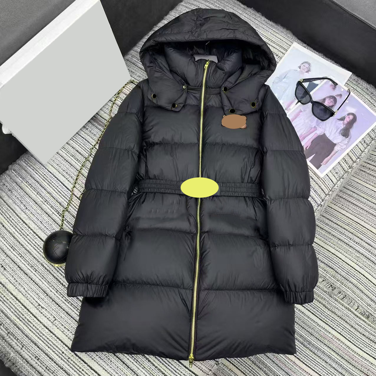 9AWomens Vests Downs Jacket Long Style Designer Parkas Coats Puffer Jackets Budge Bomber Wind Coat Belt Slim Outwears Windbreaker S-2XL