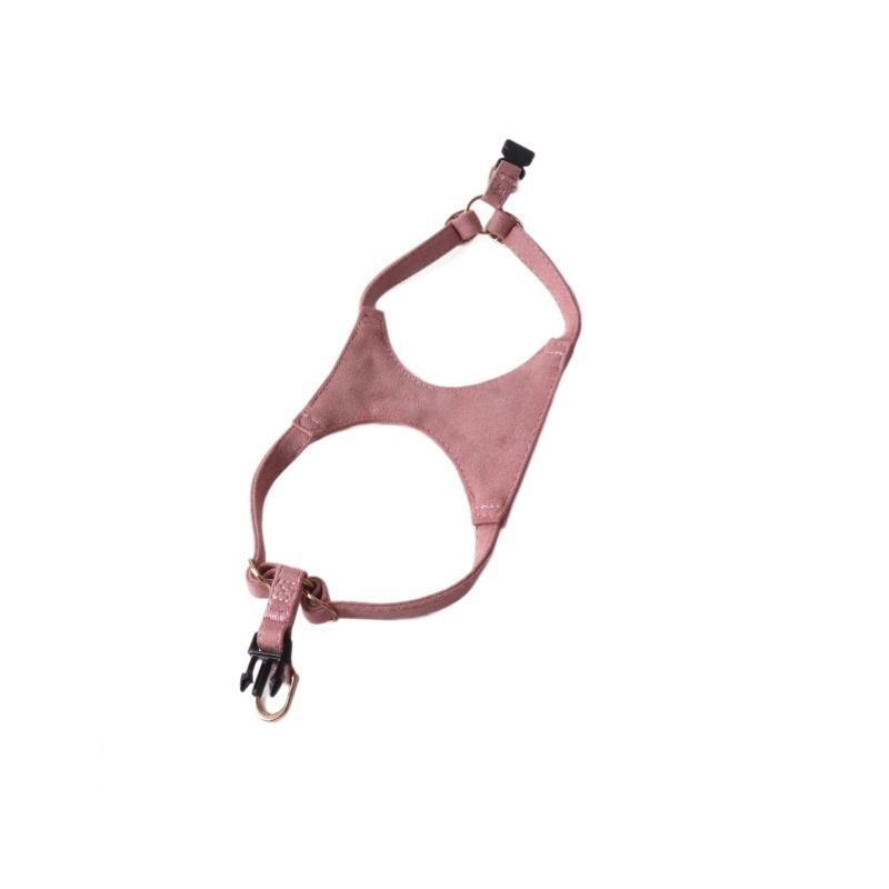 Luxury Suede Pet Harness Leash Set with Metal Bowknot, Adjustable & Durable, Stylish Walking Gear, Comfortable Pet Vest Harness with Leash, Suitable f