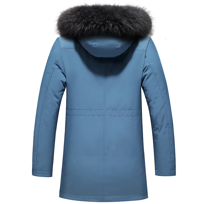 90 White Duck Down Coat Male Winter Casual Thick Warm Fur Collar Down Jacket Mens Outdoor Tooling Multipocket Long Ski Parka 251023