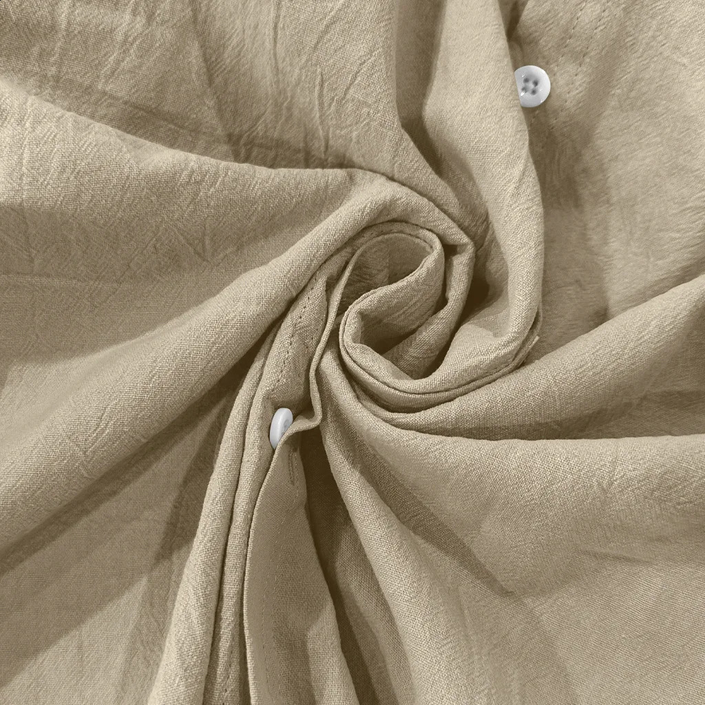 Mens Linen Mandarin Collar Shirt Breathable WrinkleFree Chinese Style with Pocket BeigeBlackWhite SXXXL Wholesale 251020