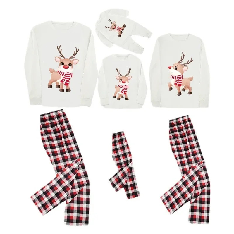 Family Christma Matching Outfits Cartoon Print Pajamas Set Adults Kids Clothing Sets Baby Boys Girls Costumes Soft Cute Homewear 251027