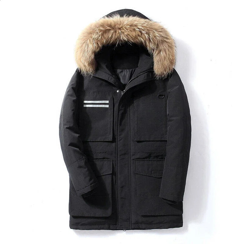 Casual Warm Fashion Coat Big Goose Mens Down Jacket in Winter Korean Version Youth Long Thick Winter Clothing Daily Coat jacket 251027