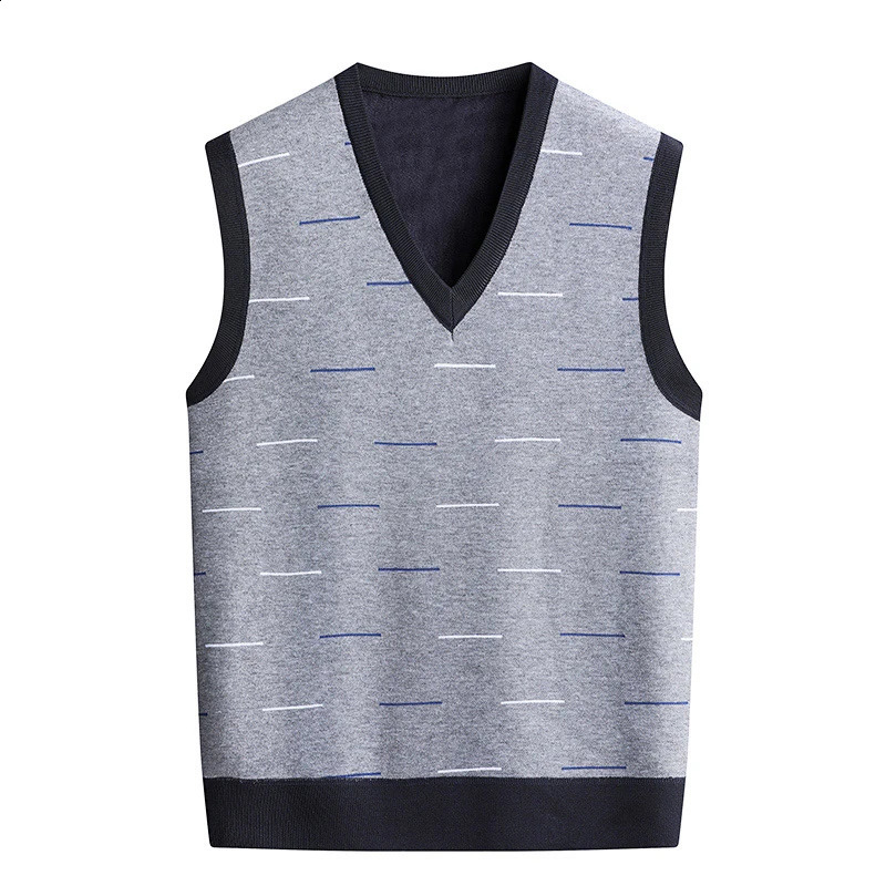Autumn Winter Mens Sweater Vest Casual Sleeveless Knit Waistcoat Men Fashion Vneck Cardigans Man Clothes Knitted 251016