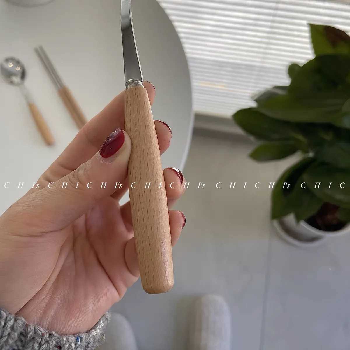 234pcBoxpacked Flatware Sets Stainless Steel Imitation Wood Handle Knife Fork Spoon Mirror Cutlery Chopsticks Kitchen Dinner Y251025