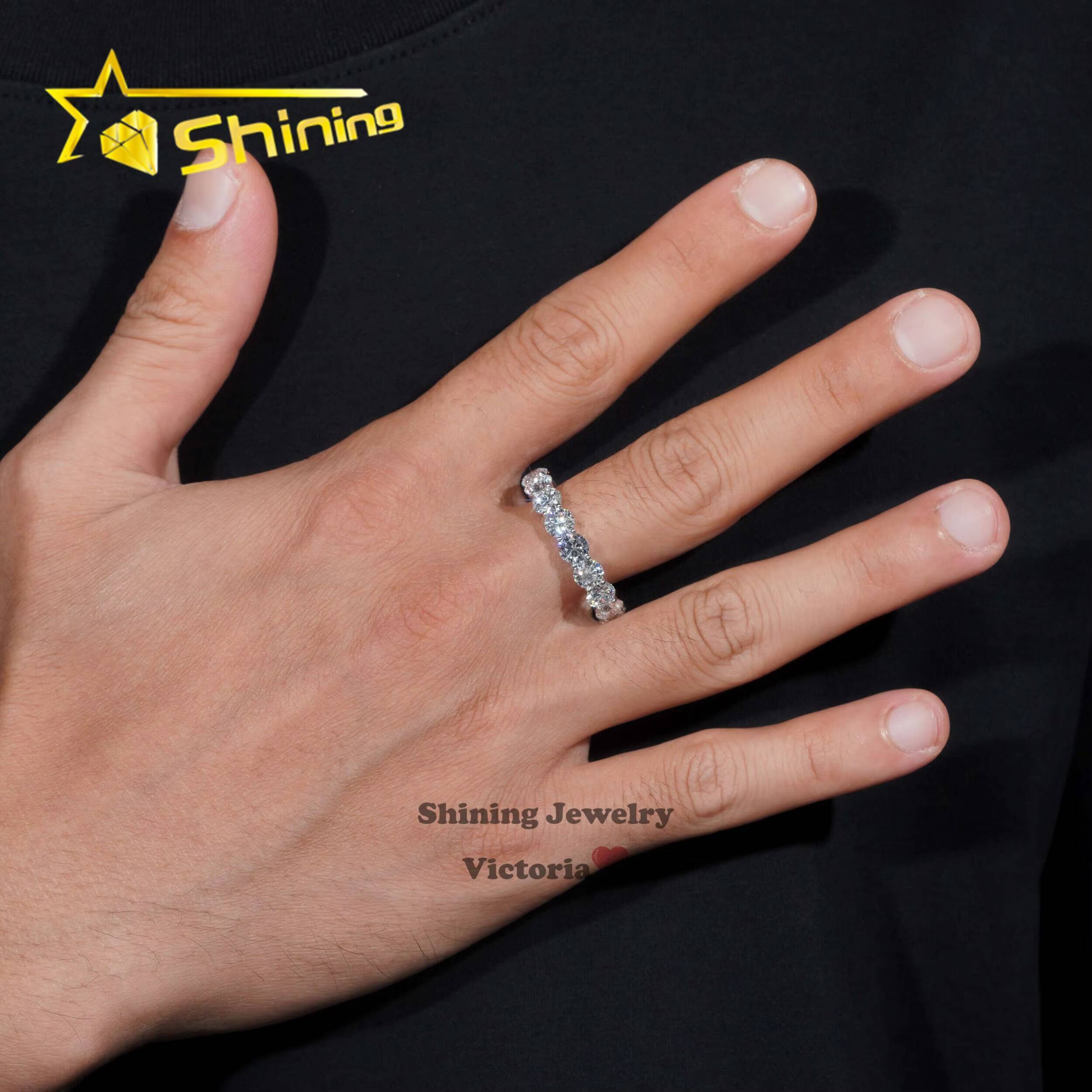 Custom Fine Jewelry Lab Grown Diamond Engagement Ring 10k 14k 18k Soild Gold 5mm Eternity Ring for Men Women