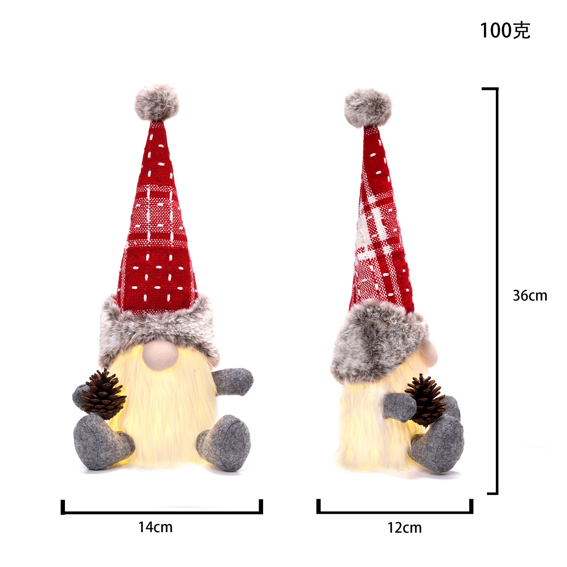 2025 Christmas Decorations Christmas Glow Rudolf Faceless Doll Nordic Forester Plush Doll Decoration Dwarf Ornament