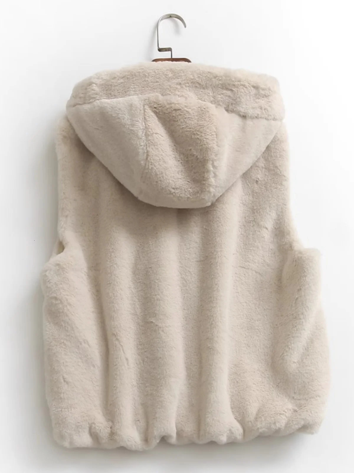 Autumn Winter Loose Womens Zipper Hooded Furry Vest AntiAging Svel Top Pure Color Versatile Sle Faionable 251027