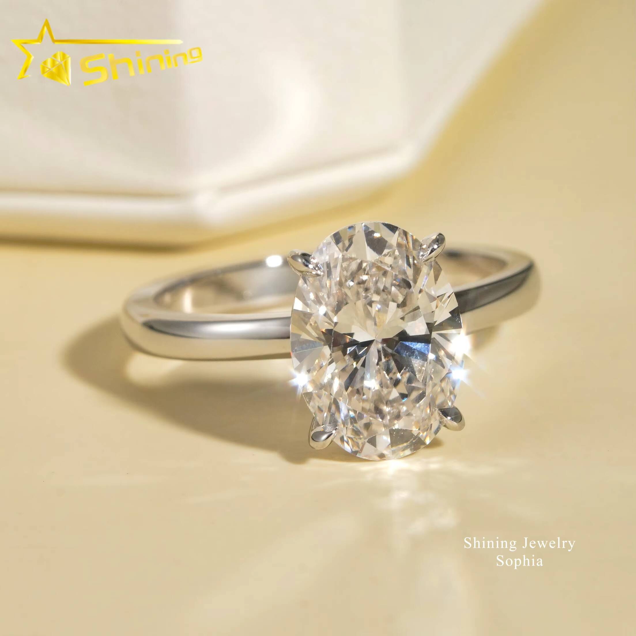 IGI Certificate 4 Prong Set Solitaire Design 18K Real Solid Gold 304carat Lab Grown Diamond Rings Women Engagement Ring