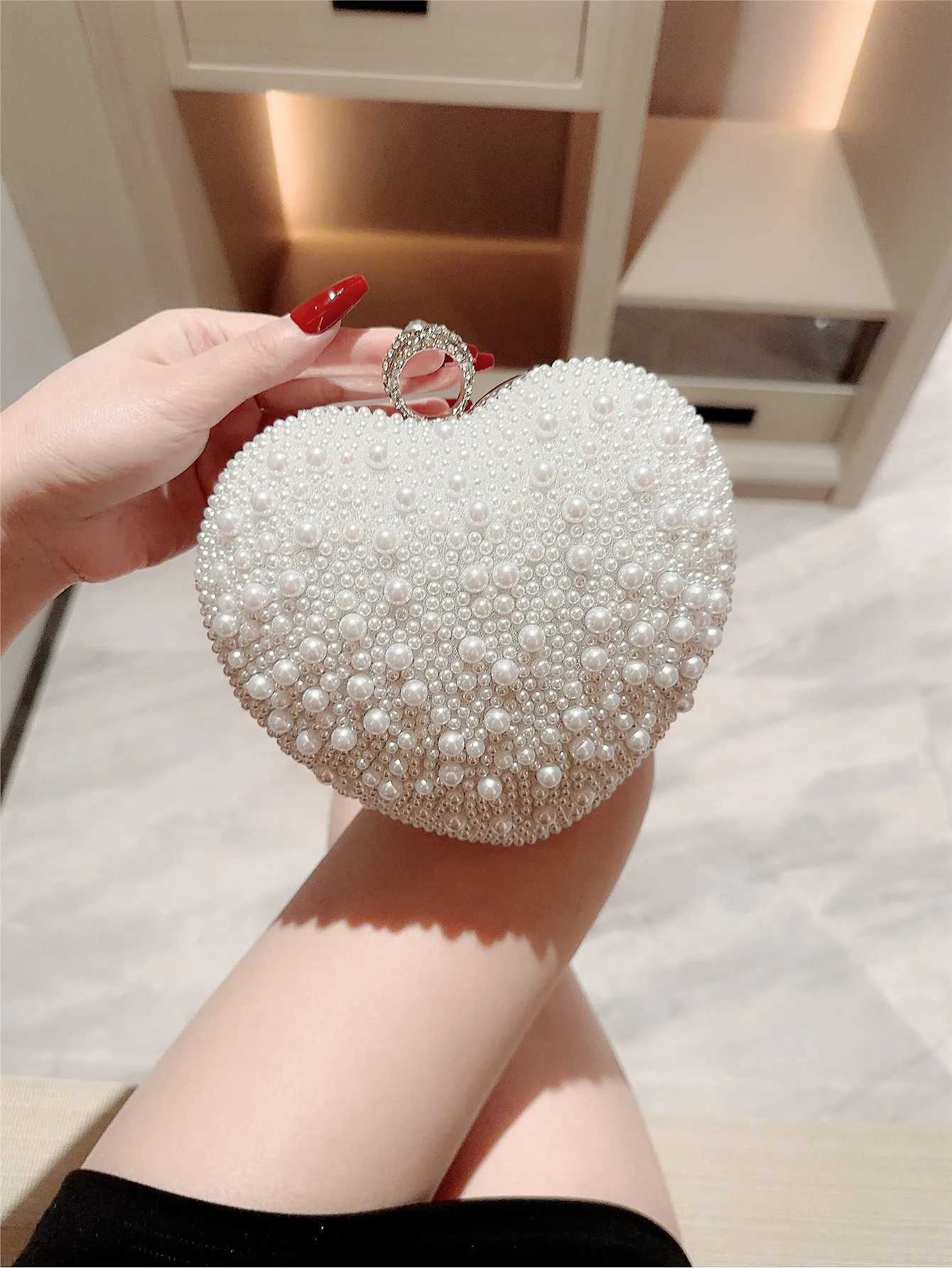 New Pearl Evening Bag Love Clutch Chain Bag Matching Cheongsam Evening Party Bag Banquet Bag Wedding Dress Bag H251027