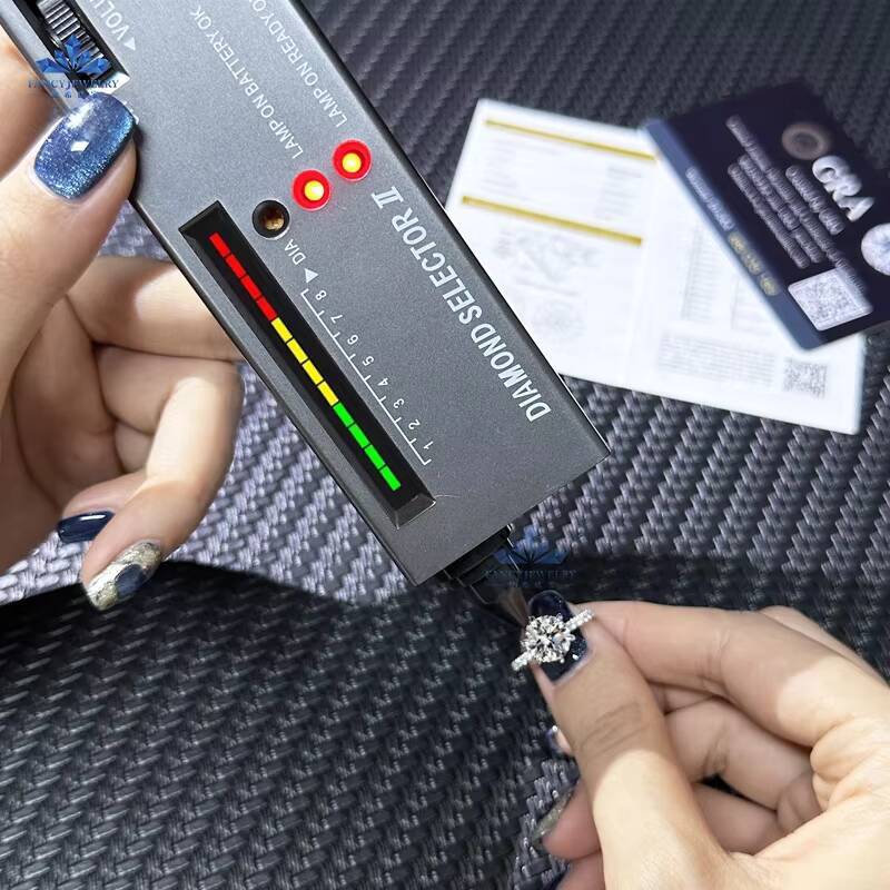 Wholesale Custom 8MM 2CT D VVS Round Moissanite Diamond Women Luxury 14K Wite Gold Wedding Ring Jewelry