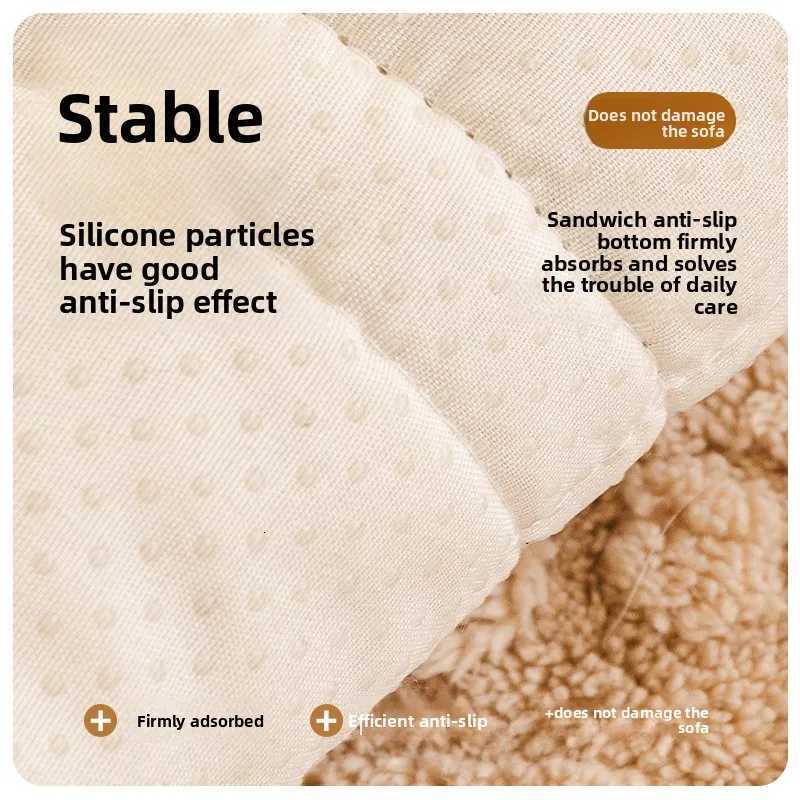 1PC Thick Plush Sofa Covers Universal Anti Slip Couch Cushion Pad Winter Warm Cream Style Sofa Couch Slipcovers for Living Room C251028