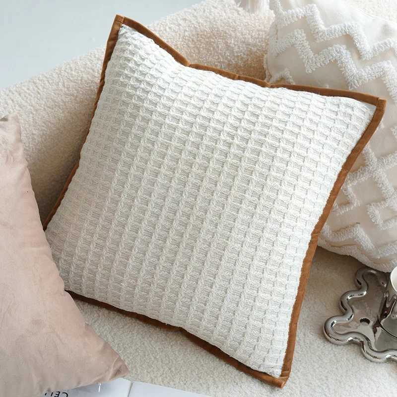 Pillow Case 30X5045X45CM Brown Floral Cream Throw Cover Light Luxury Stamping Waist Cushion Cover Decor Home Decorative case C251028