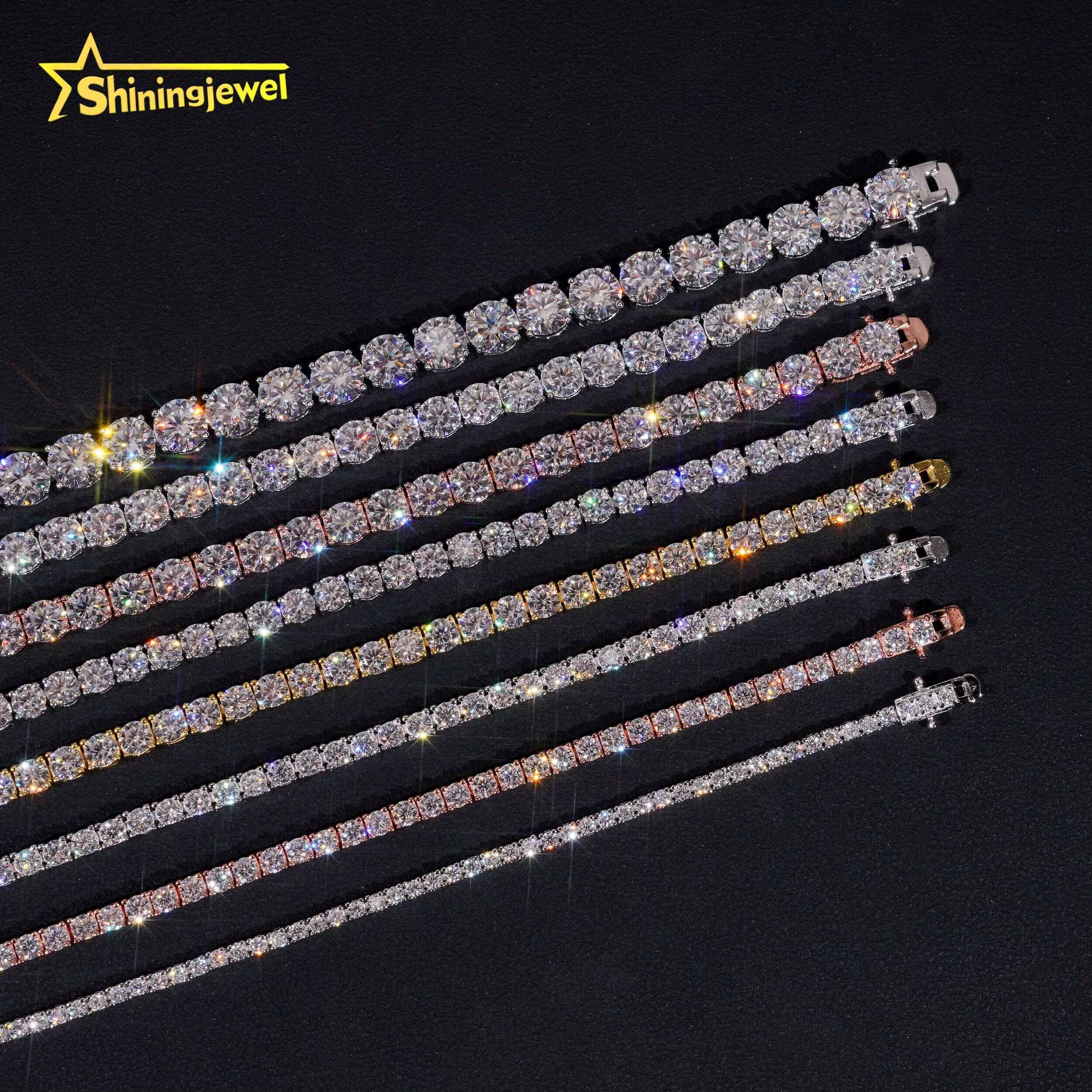 Cheapest Price Bulk in Stock VVS Moissanite Pass Diamonds Test Gold Plated Sterling Silver 925 Tennis Chain Iced Out Jewelry