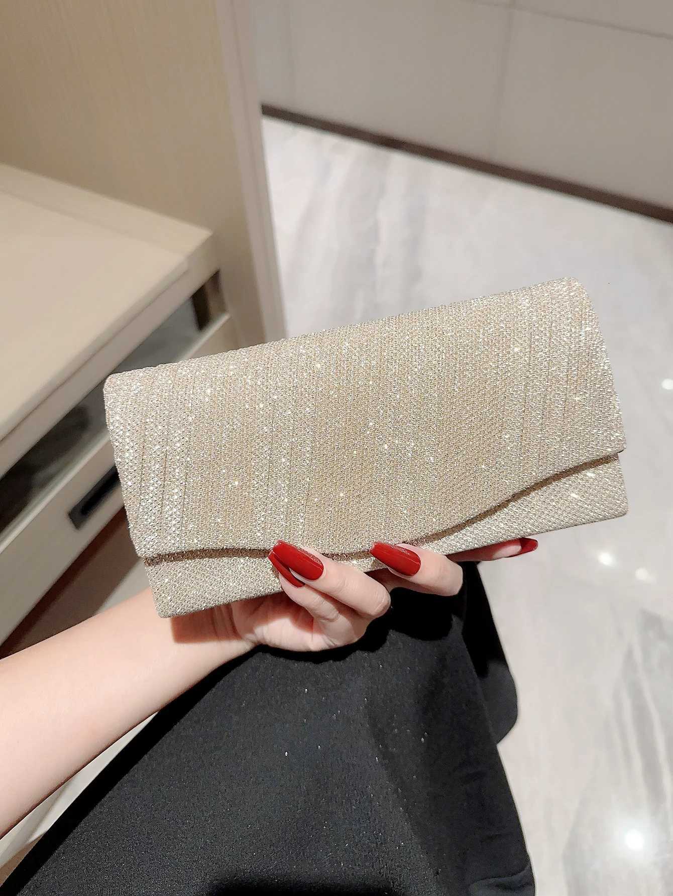 Mini Womens Metallic Silk Evening Bag Flap Square Bag Pleated Design Evening Bag Dress Bag Party Bag Clutch Bag Prom Clutch Cha H251027