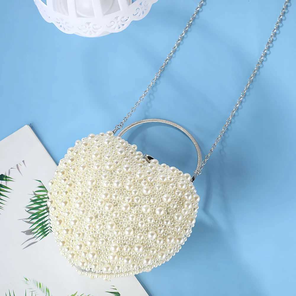 New Style Party Dinner Pearl Bag Fashion Design Ladies Pearl Bead Bags Heart Shape Evening Clutch Bags For Women H251027