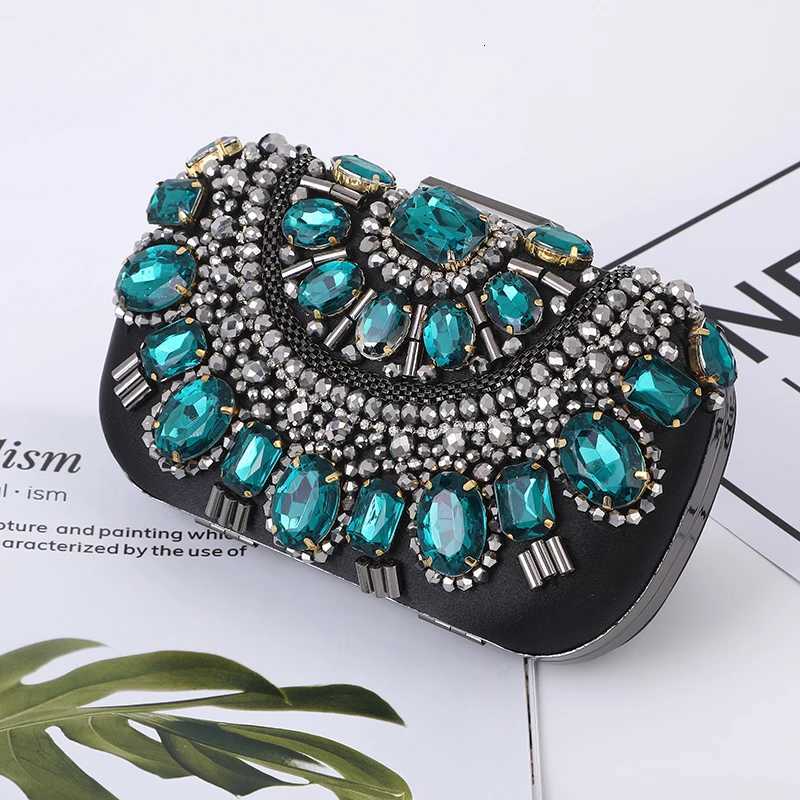 Handmade Red Green Beaded Ladies Gem Clutch Handbag Women Clutches For Woman Party Wedding Evening Hand Bag H251027