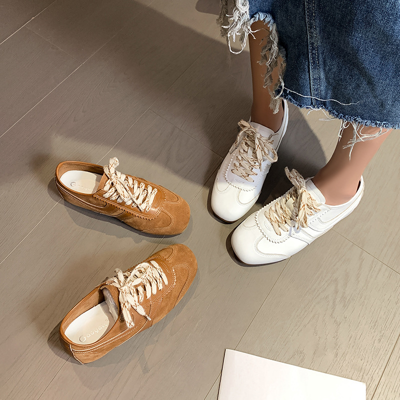 2025 Invisible inner height increase 5 cm French lace-up single shoes retro low-top casual marathon German training shoes Forrest Gump shoes