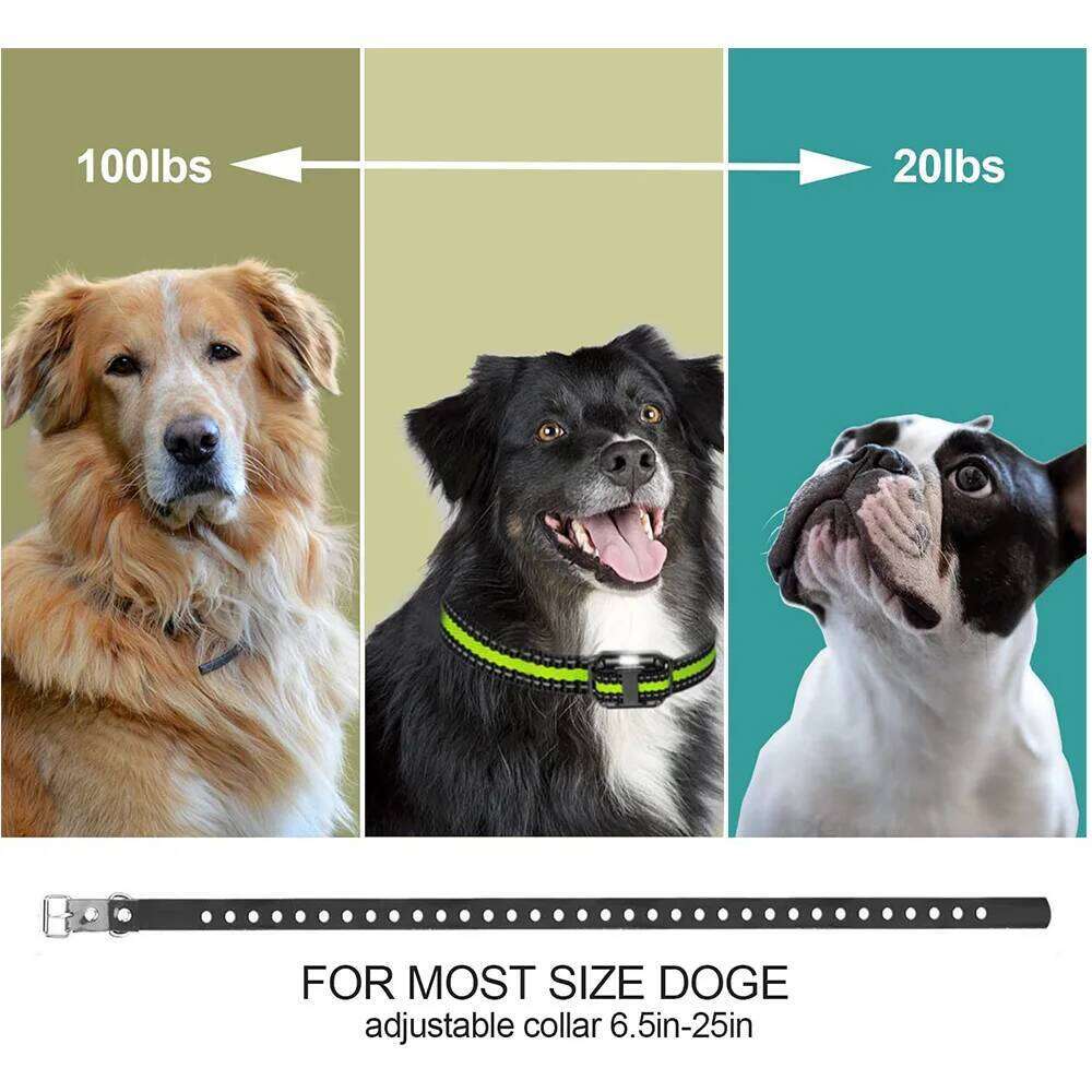 800m Electric Dog Training Detachable Bark Rechargeable Anti Barking Shock Vibration Reflective Collar for All Dogs Pet
