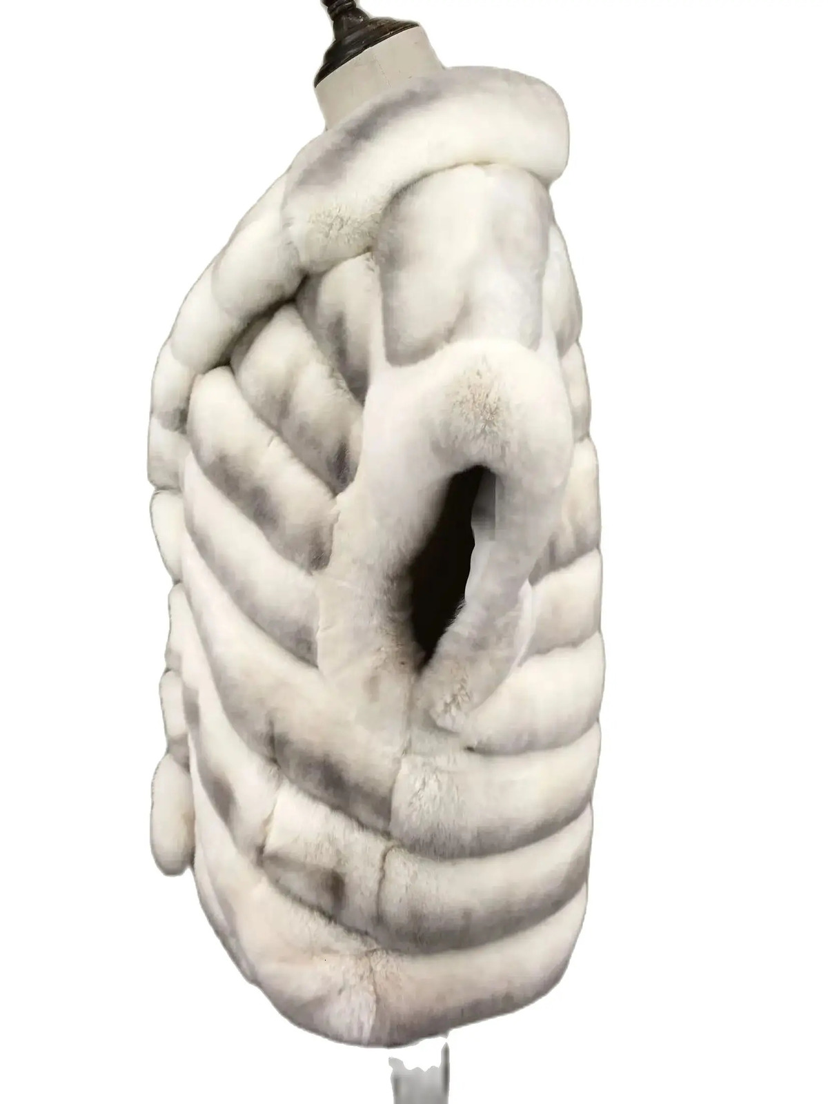 Natural Rex Rabbit Fur Vest for Women Korean Style Gilet Furry Waistcoat Warm Beige Light Brown Color Free Size Winter 251027