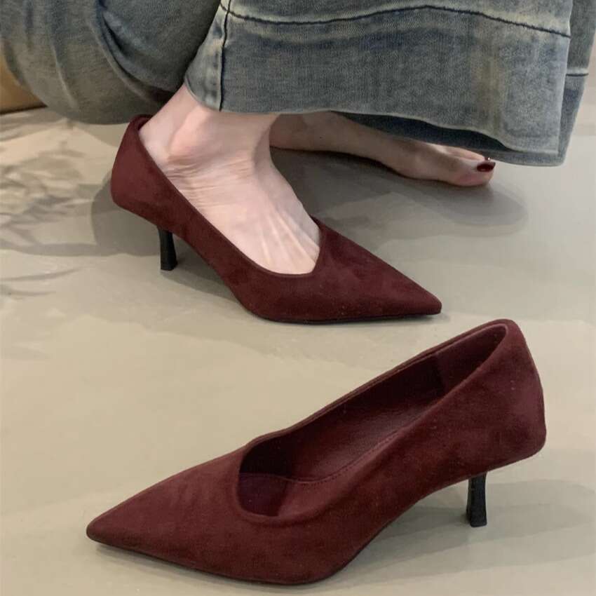 French Style Niche High Heels for Women 2025 New Elegant Socialite Pointed Toe Shallow Mouth Designer Shoe Stiletto Commuter Shoes