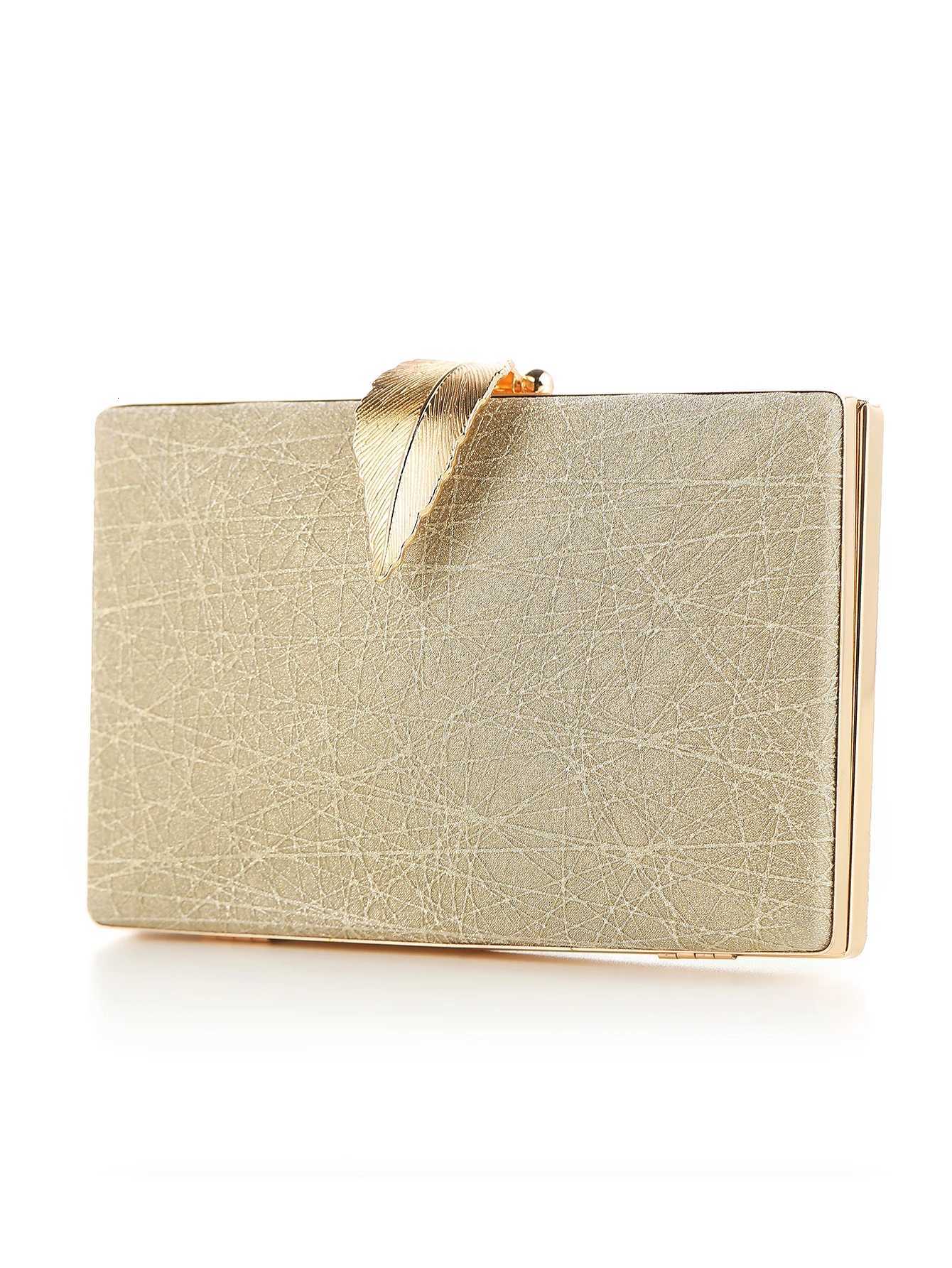 Ladies Evening Dress Handheld Bag with Metal Leaf Hasp And Chain Shoulder Clutch Popular Ladies Evening Bag H251027