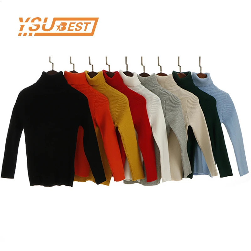 Sweater Kids Sweaters Autumn Girls Turtleneck Sweaters 16Yrs Baby Boys Pullover Winter Knitted Bottoming Boys Sweaters 251027