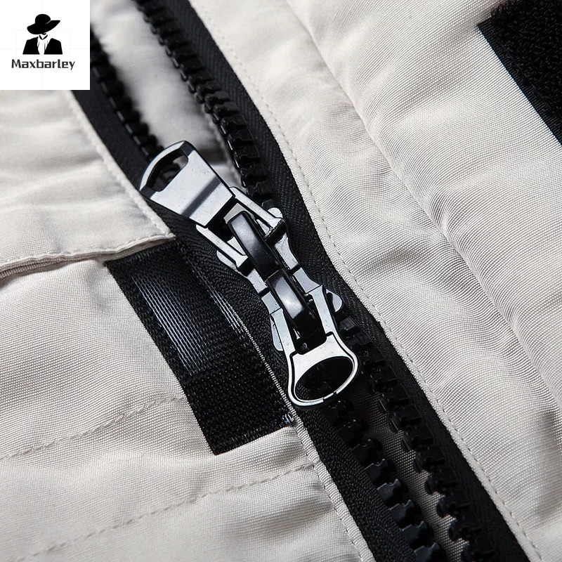 Winter Down Jacket Mens South Korea Running Fur Collar Hooded White Duck Down Warm Coat Mens Coldproof Tooling Parka 251023