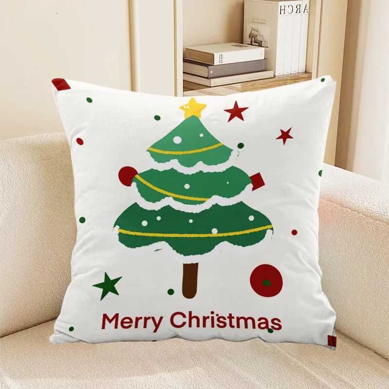 Pillow Case Cute Gingerbread Man Christmas Throw Cover Festive Home Decor Cushion Case C251028