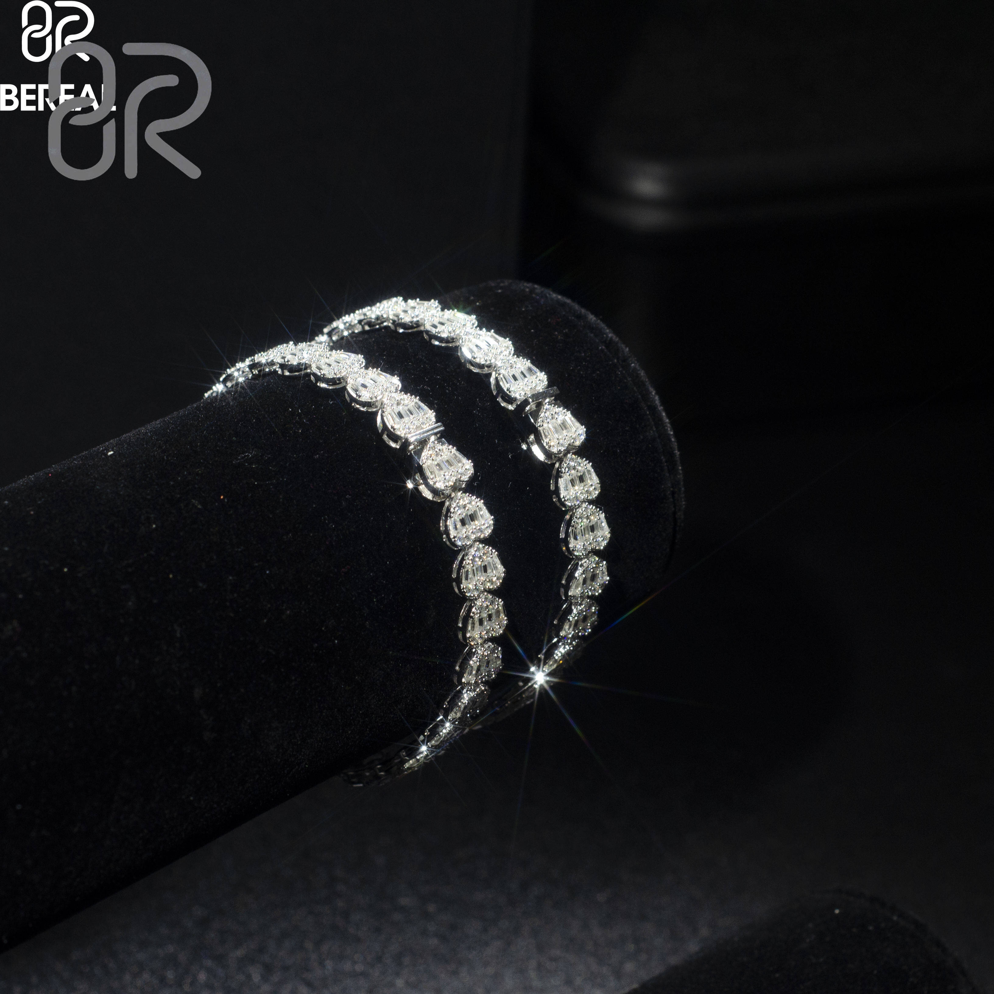 Custom VVS Tennis Moissanite Bracelet Fast Shipping Wholesale Baguette Heartshaped 925 Silver Link Chain Fine Jewelry