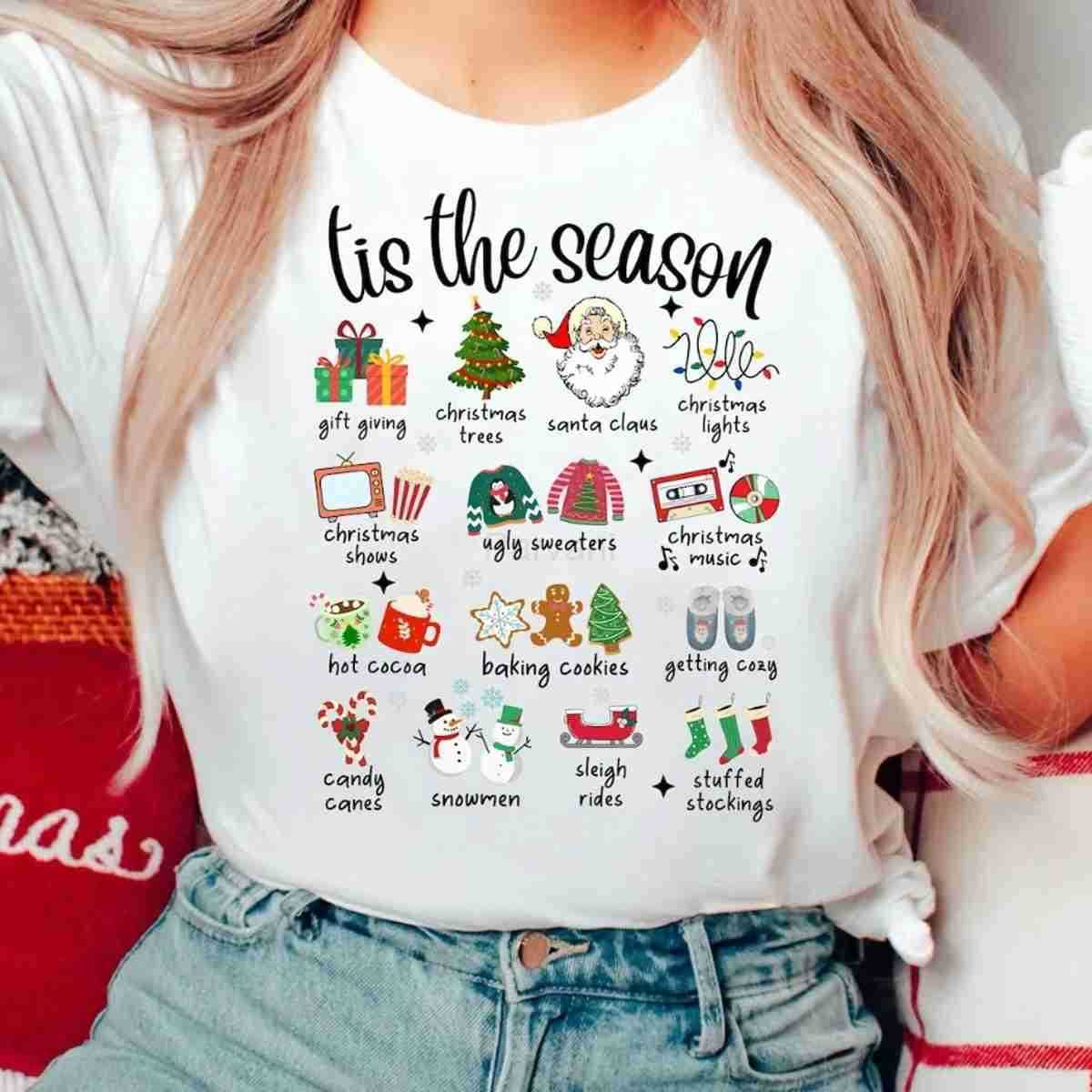 Sanrio Womens Christmas Print Sweatshirt Casual Loose Versatile Long Sleeve Round Neck Sweatshirt for Women Autumn Winter innerwear L251028