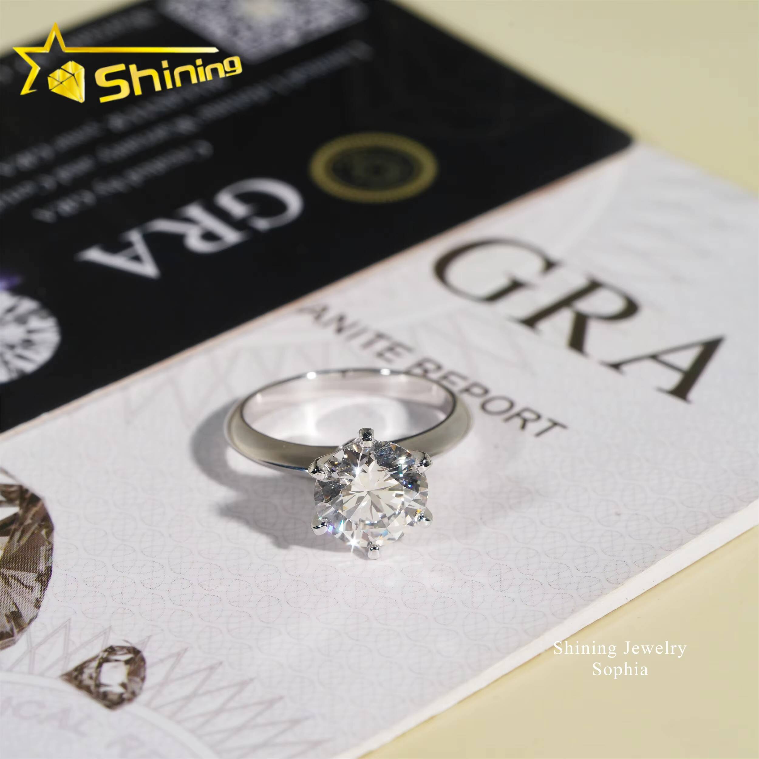 IGI Certificate 6 Prong Set Solitaire Design 14K Real Solid Gold 15carat Lab Grown Diamond Rings Women Engagement Ring