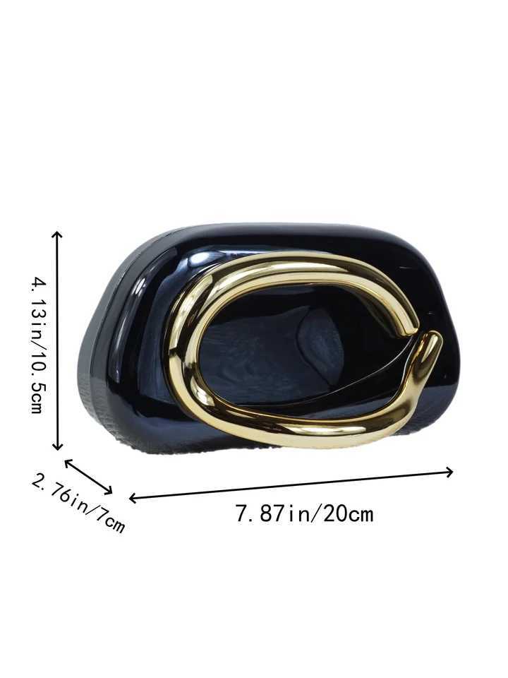 Ladies highend sparkling metal box shaped dinner bag luxurious and fashionable metal strip decoration evening dress bag H251027