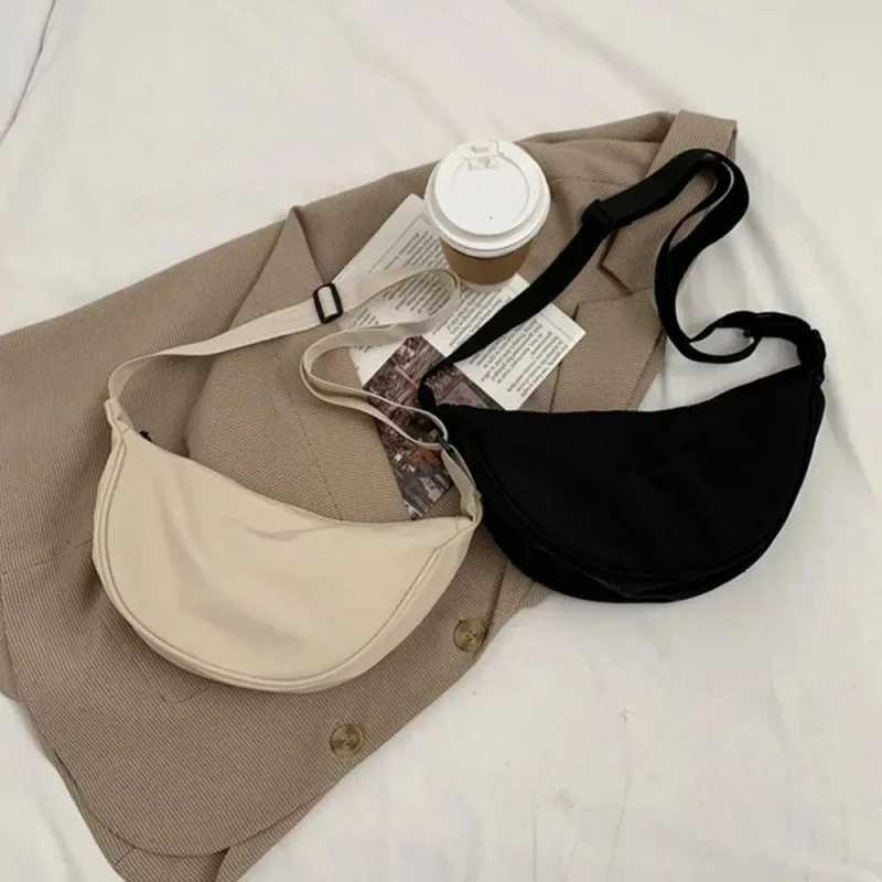 Women Shoulder Bags Solid Color Nylon Dumpling Messenger Bag 2023 New Trendy Lightweight Large Capacity Underarm BagW251028