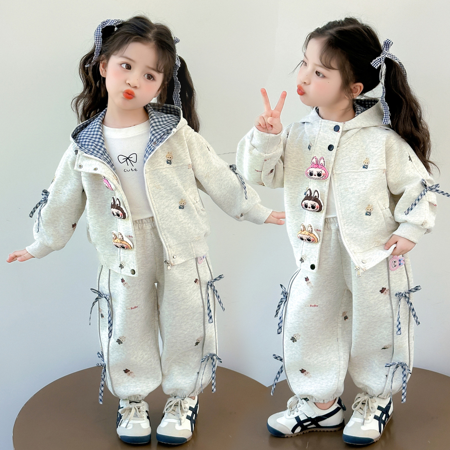 2025 New Style Labubu Girls Fall Outfit Cute Fashionable Toddler Two-Piece Children's Clothing