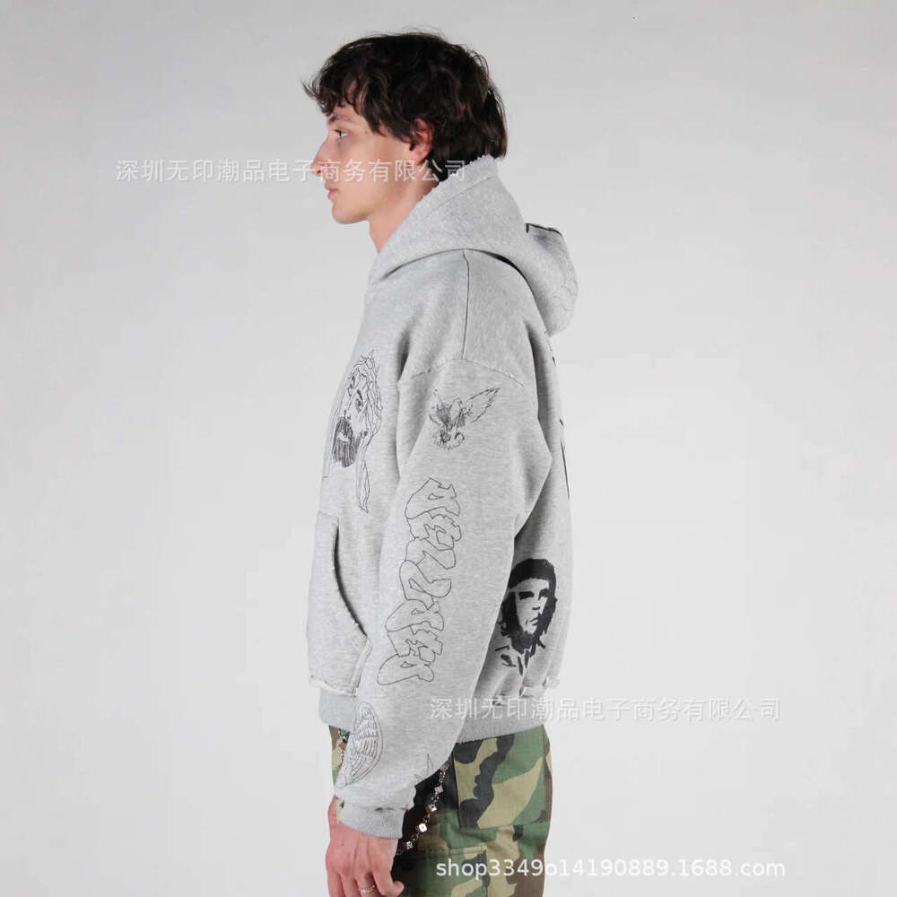 Multi-element Matching Cartoon Print Pattern Men and Women Autumn fashion loose Street Wear Hoodie