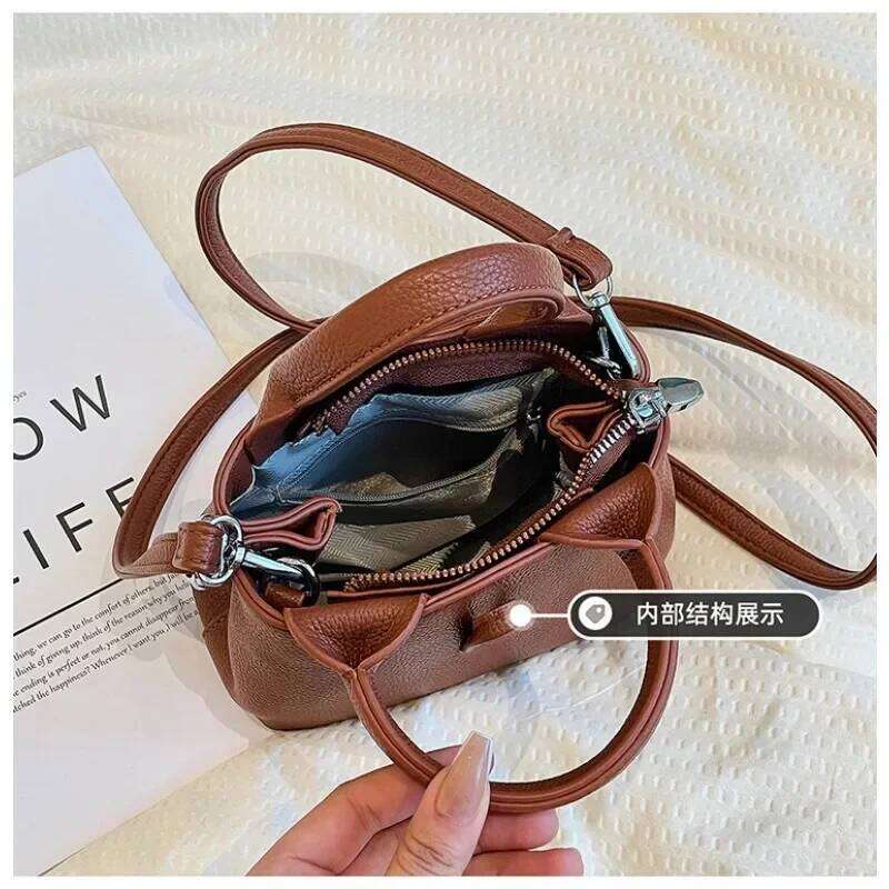 Designer Bags Soft Leather Bucket 2025 New Versatile Fashion Casual Handbag Commuting Single Shoulder Crossbody Bamboo Bag For Women Hot Selling