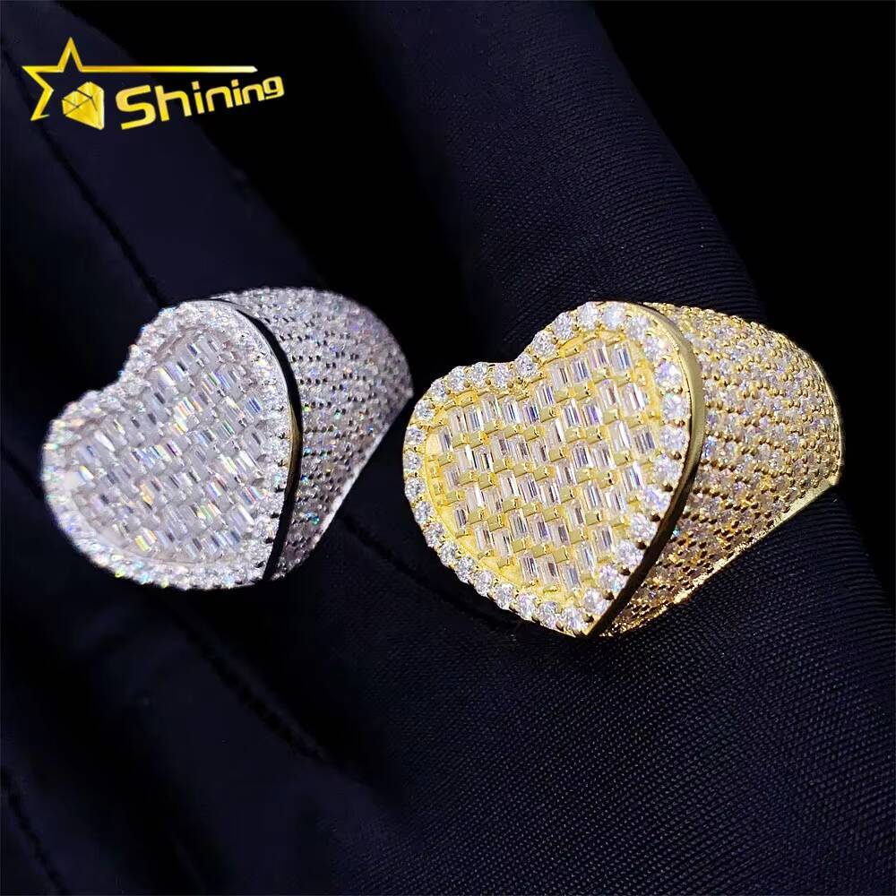 Fashion Jewelry Vvs Moissanite 925 Sterling Silver Hip Hop Luxury Iced Out Custom Ring