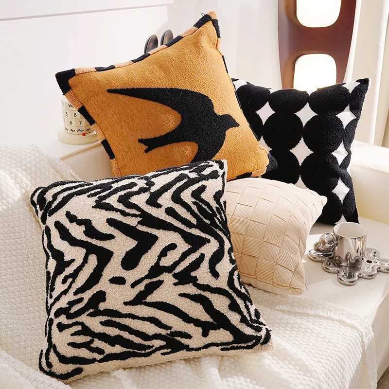 Pillow Case 30X5045X45CM Brown Light Luxury Throw Cover Geometry Stamping Waist Cushion Cover Decor Home Decorative case C251028