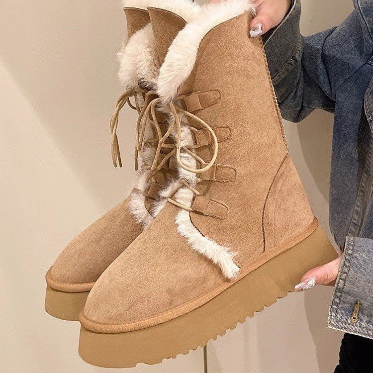 New free shipping deisgner boots for womens snow boots brown Winter New Thick Soles Fleece Lined Anti-Slip Cotton Boots