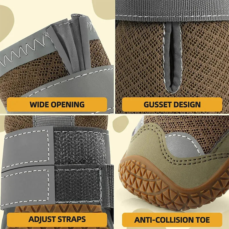 Dog Shoes NonSlip Soles Thick Plush Protection Paw Pet Shoes Warm For Dog NonSlip Dog Shoes Breathable Climbing Pets Booties a251028