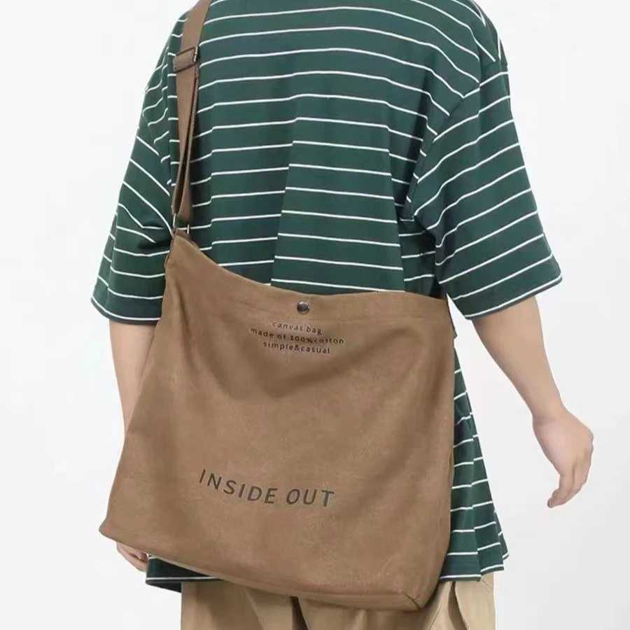 Canvas Crossbody Bag Highquality Canvas Largecapacity Handbag Commuting Bag Male College Student Commuting Singleshoulder BagW251028