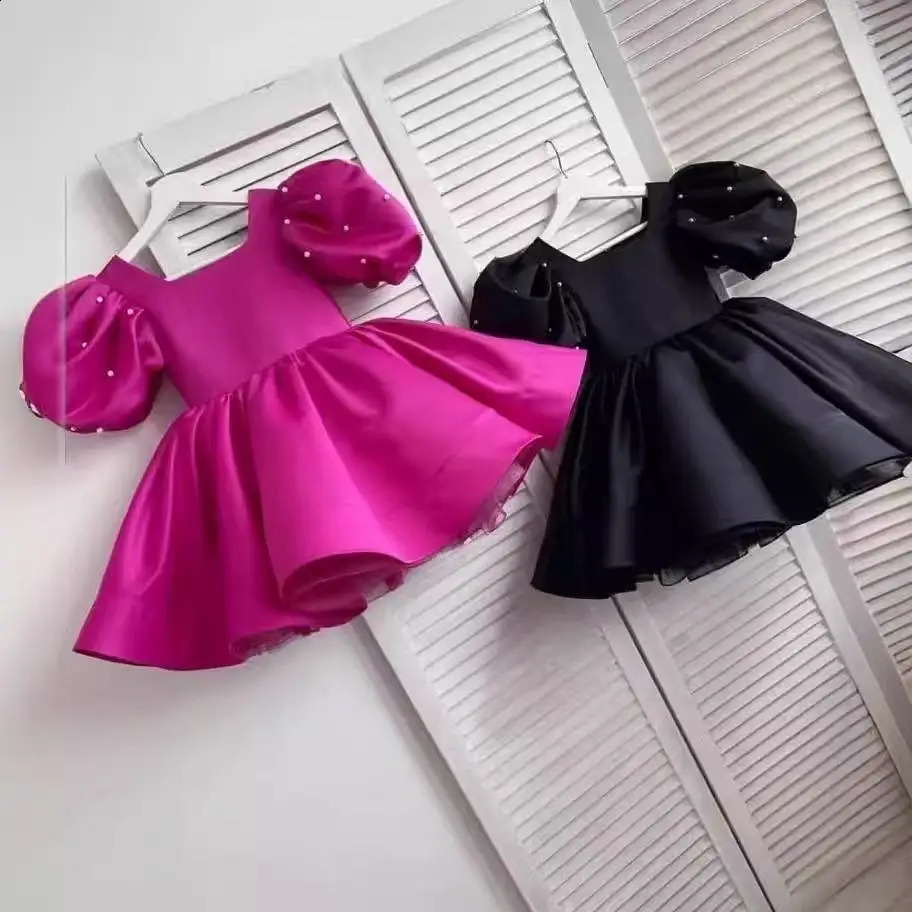 Flower Girl Satin Dresses Birthday Party Middle and Young Children Modelling Runway Piano Playing Tutu Skirt Wholesale 251023