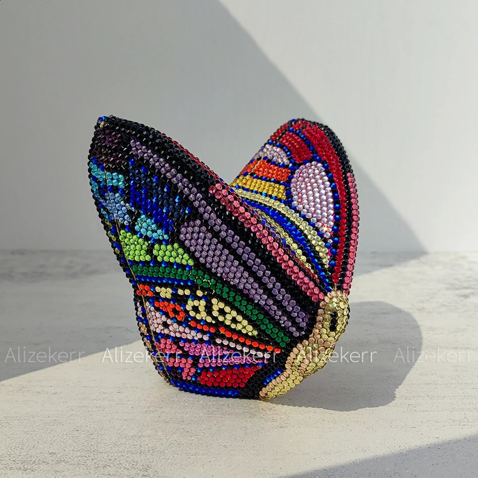 Alizekerr Butterfly Shaped Crystal Evening Bags Women Gorgeous Classy Sparkling Rhinestone Clutch Purses Wedding Party 251023